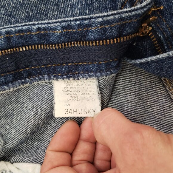 Acid Wash Jeans Lee Riders Snap Button Straight Leg Mens Size 34X 29.5 Husky Vtg - Picture 7 of 10